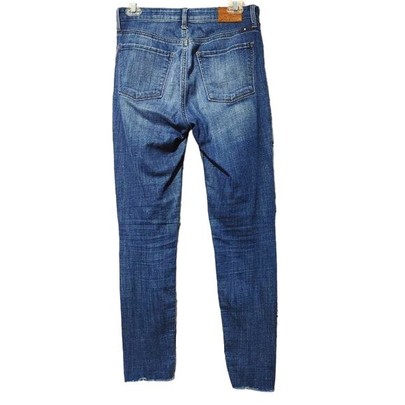 Lucky Brand Bridgette Skinny Crop Mid Rise Raw Hem Blue Denim Womens Size 4/27 - Picture 4 of 9